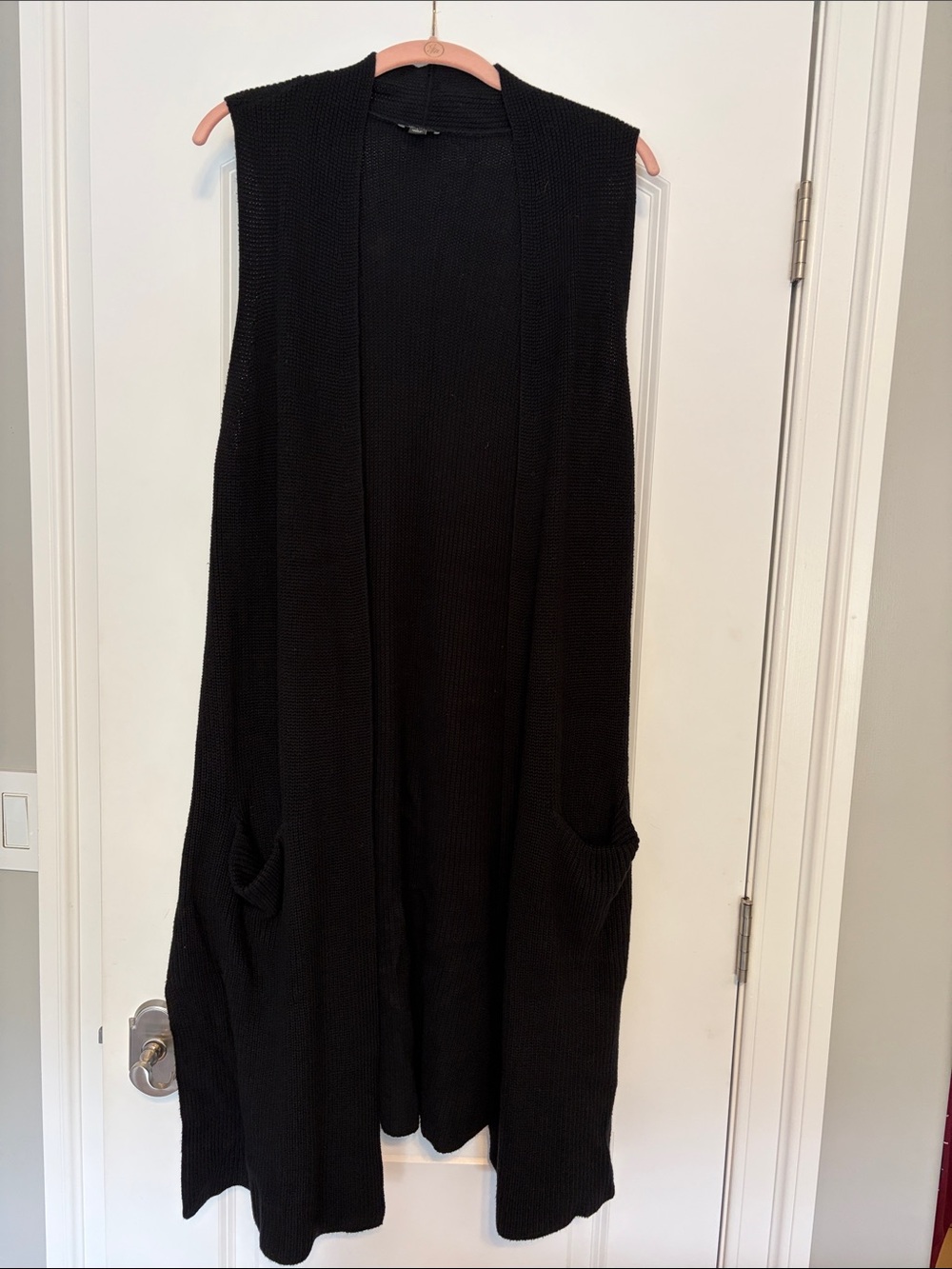 Ann Taylor Factory Black Open-Weave Knit Cardigan